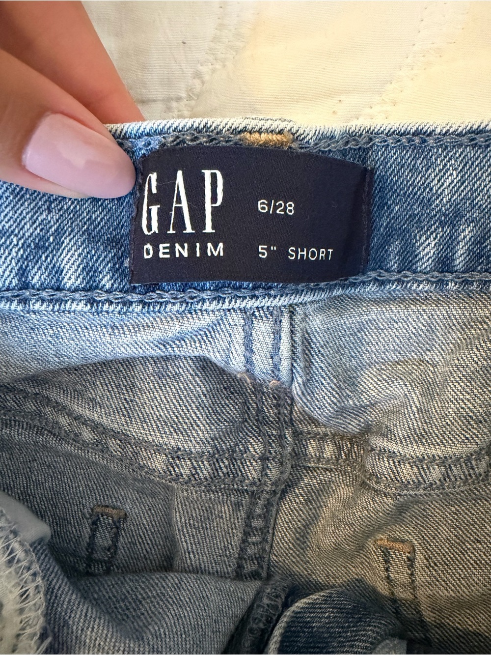 GAP Light Blue Denim 5" Short - Picture 2 of 2